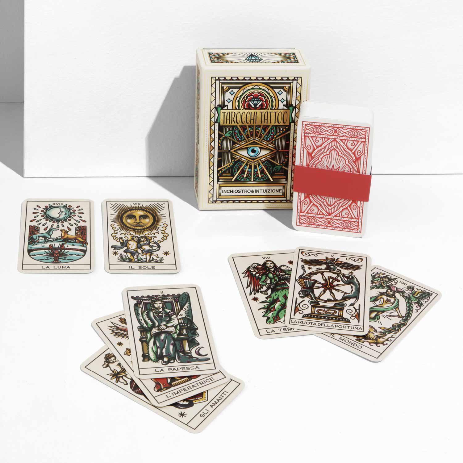 Tarocchi Del Tatuaggio 78 Carte Mazzo Splendidamente Illustrato Set  Completamente Funzionale Con Design Vintage Tradizionali Da 6,11 €